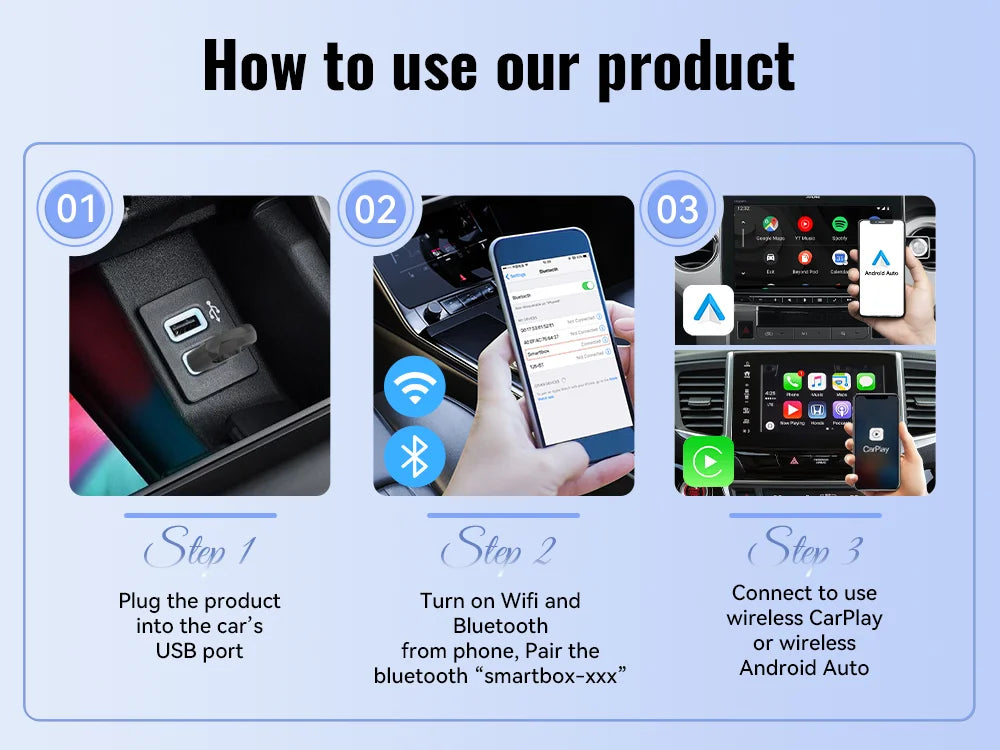 Wireless CarPlay Android Auto Wireless Adapter Smart Mini Universal Box