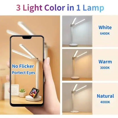 LED Clock Dimmable 180 Degree Rotation Foldable Desktop Reading Night Light