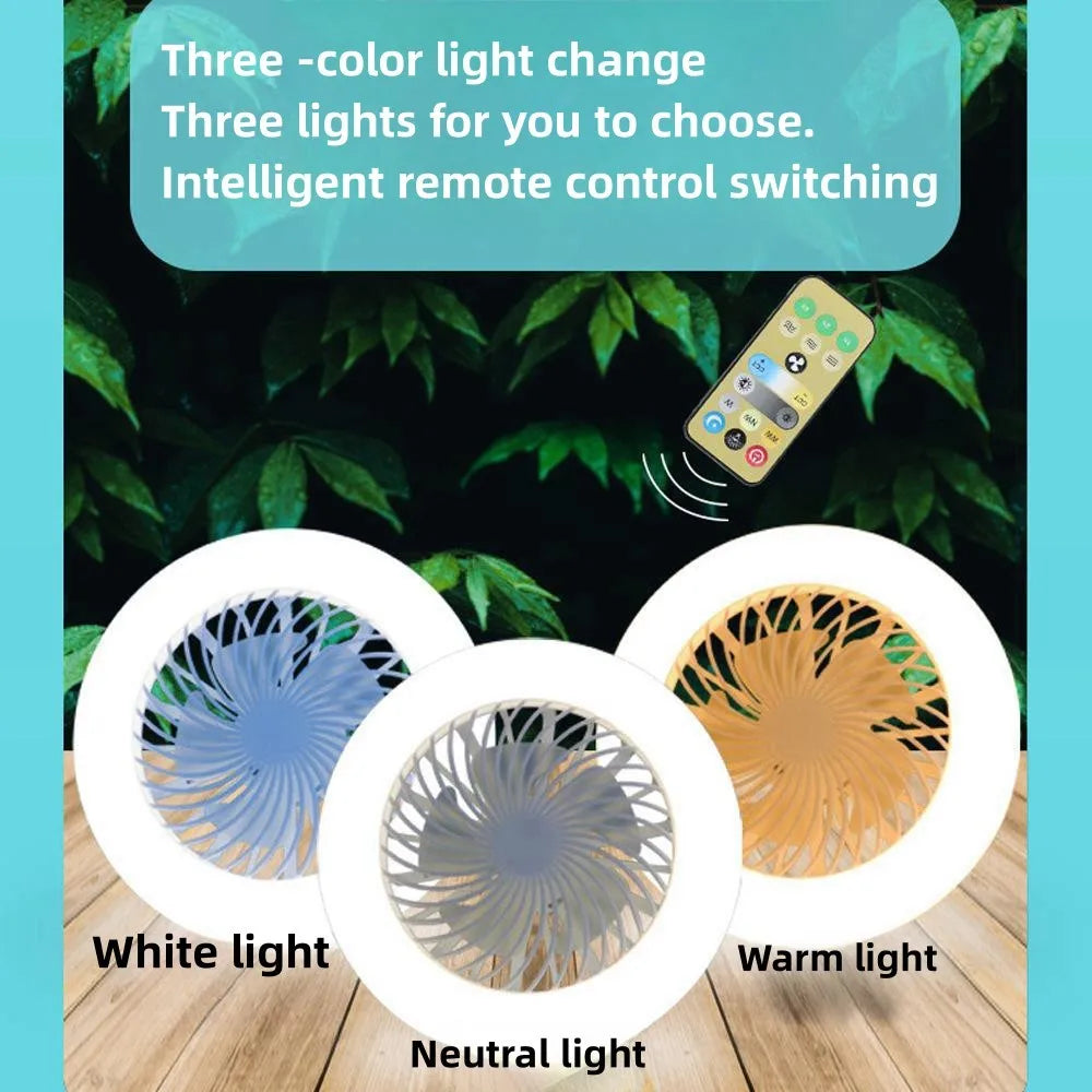 2-in-1 LED Fan Light LED Lamp Remote Control Wall Control Bedroom Light