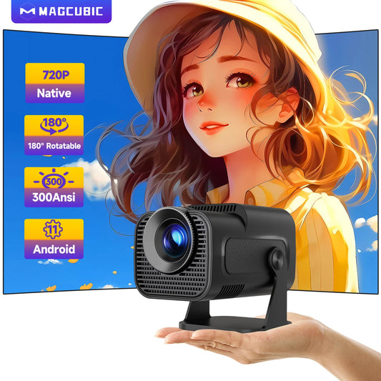 Mini Native 720P Android 11 4K Projector 180° Rotatable Projector