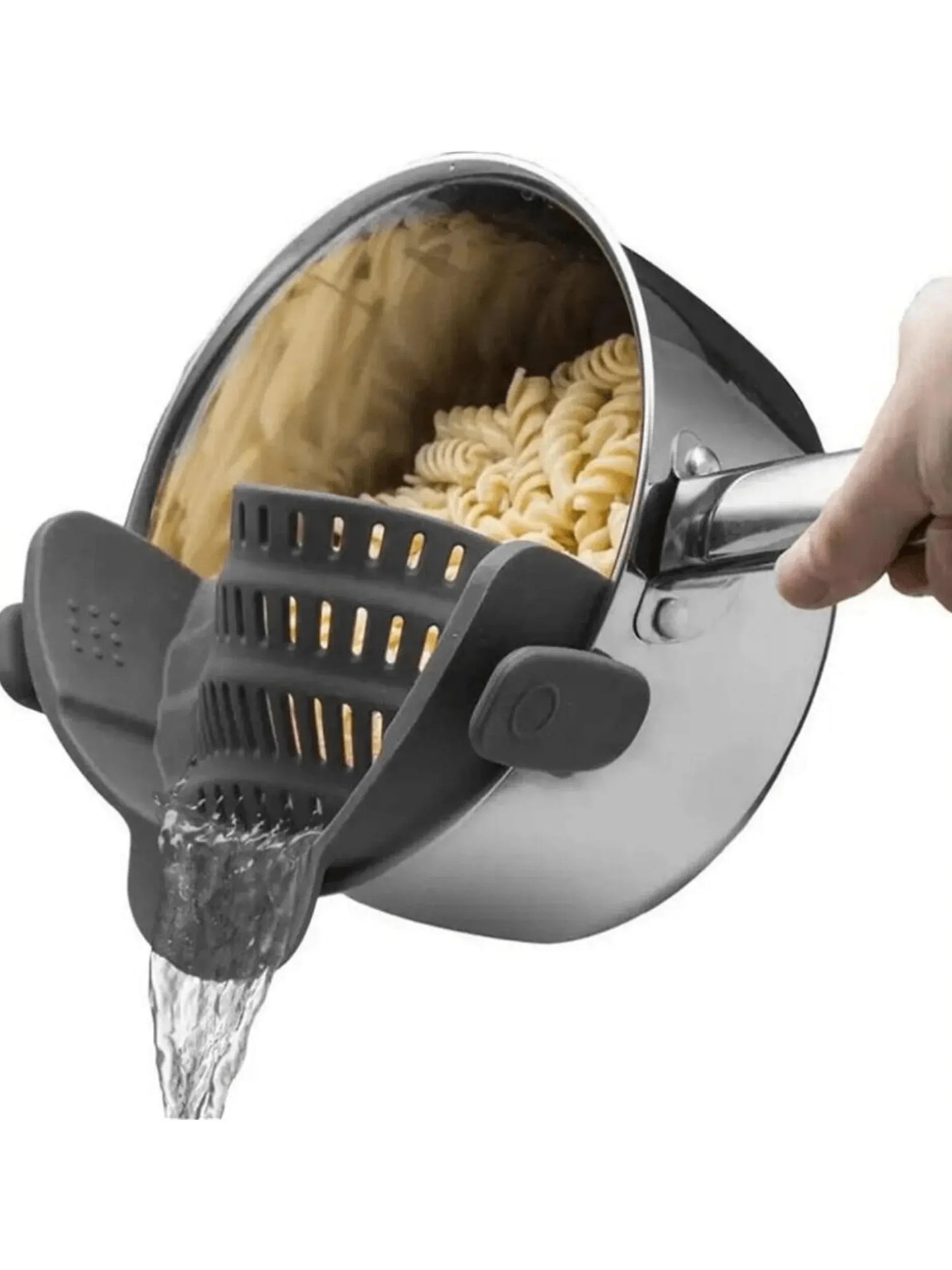 1pc Adjustable Silicone Clip-On Strainer for Pots, Pans, and Bowls