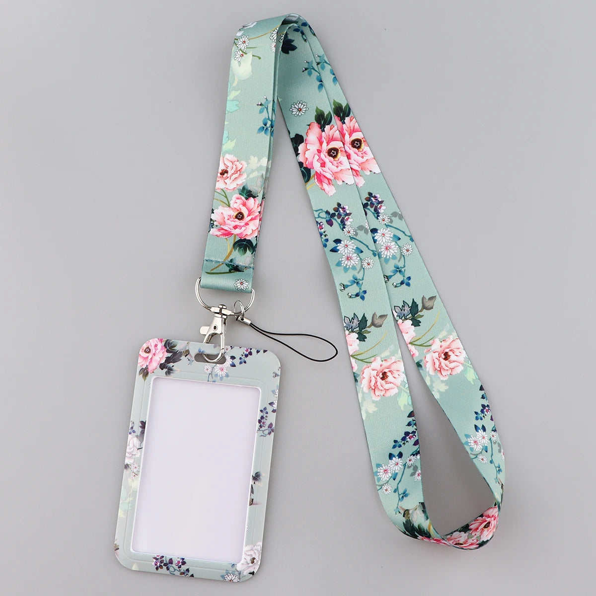 Flower Lanyard Strap ID Card Badge Holder