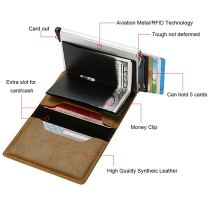 Anti Thief Rfid Credit Card Holder Smart Minimalist Wallet