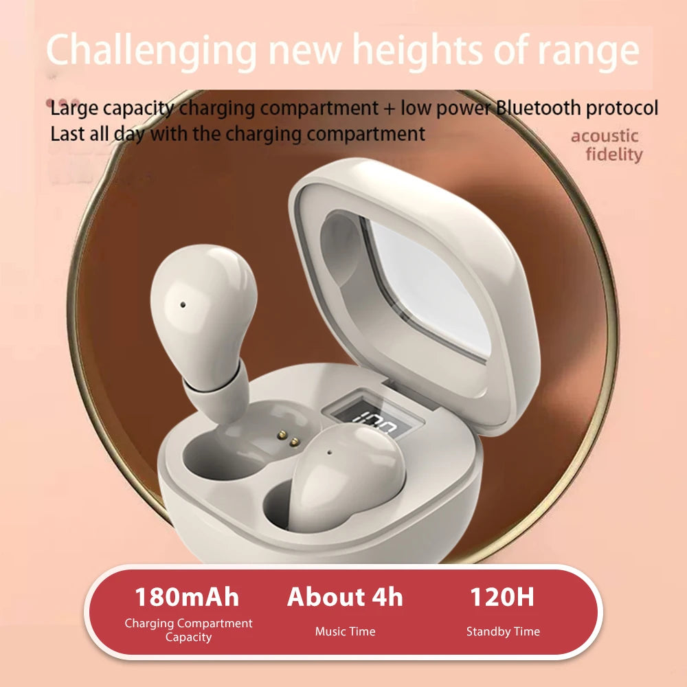 Mini Invisible Headphones Bluetooth 5.3 Noise Reduction Earbuds