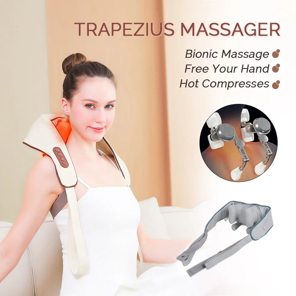 Wireless Electric Neck and Back Massage Shawl