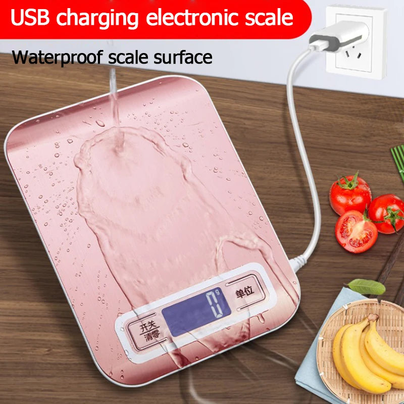 5kg/10kg Rechargeable LCD Display Stainless Steel Electronic Scale