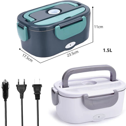 Dual Use Home & Car Electric Heating Leakproof Stainless Steel Lunch Box