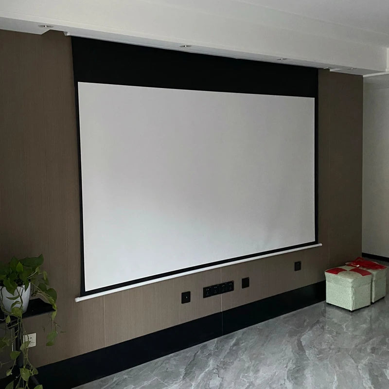 HD 100 Inch 16:9 Electric Motorized Projection Screens Curtain Wireless Remote Control