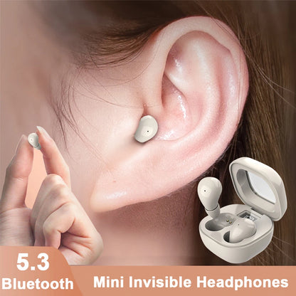 Mini Invisible Headphones Bluetooth 5.3 Noise Reduction Earbuds