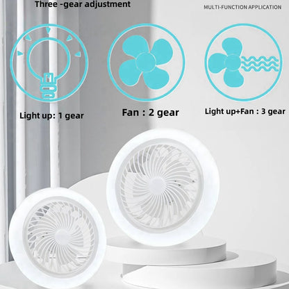 2-in-1 LED Fan Light LED Lamp Remote Control Wall Control Bedroom Light