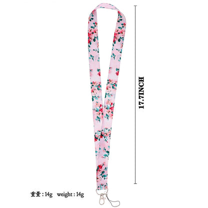 Flower Lanyard Strap ID Card Badge Holder