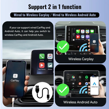 Wireless CarPlay Android Auto Wireless Adapter Smart Mini Universal Box