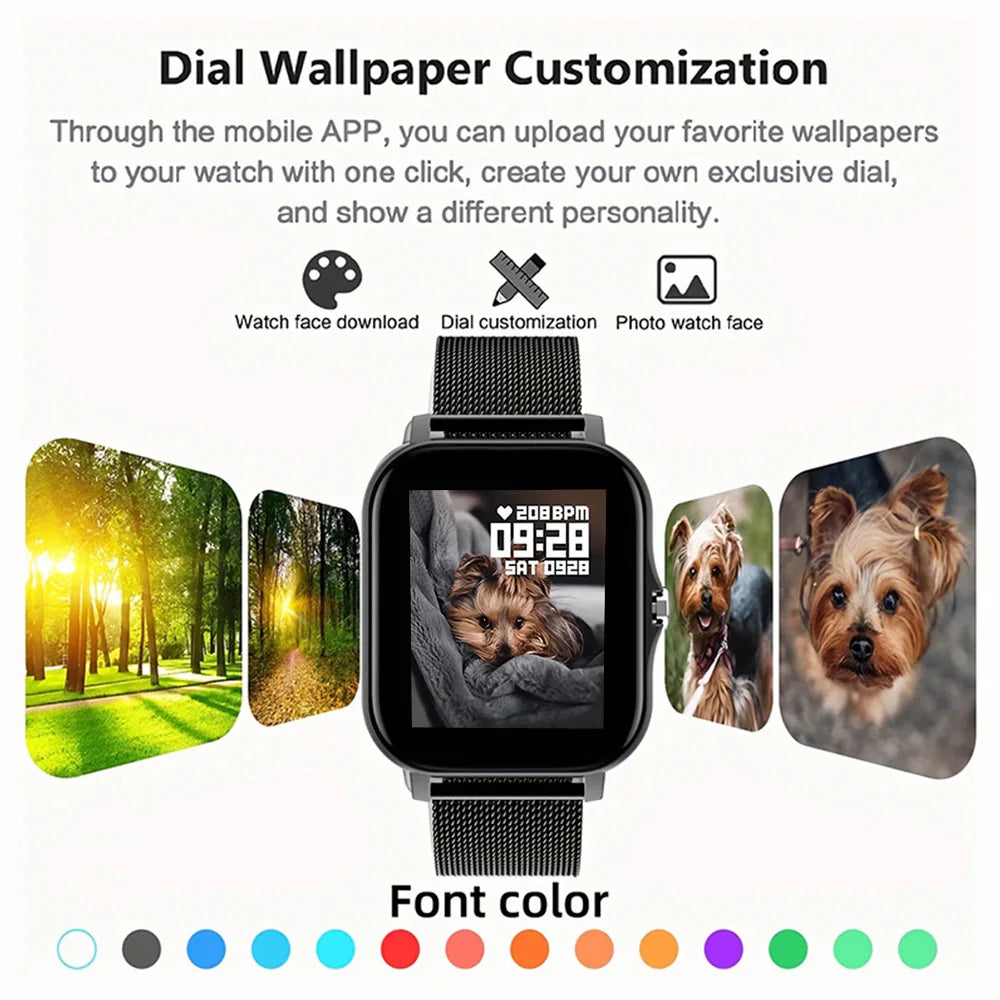 Android & Phone 1.44" Full Touch Custom Dial Smart Watch