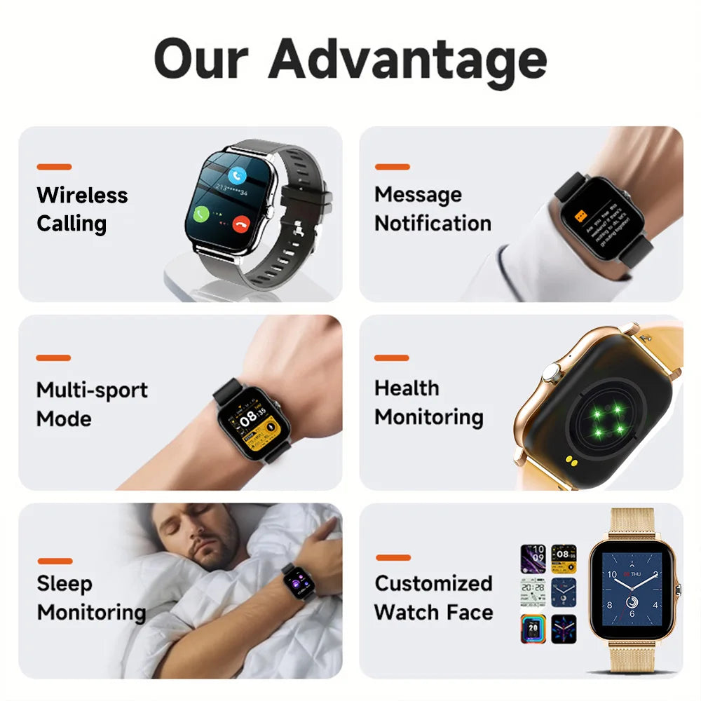 Android & Phone 1.44" Full Touch Custom Dial Smart Watch